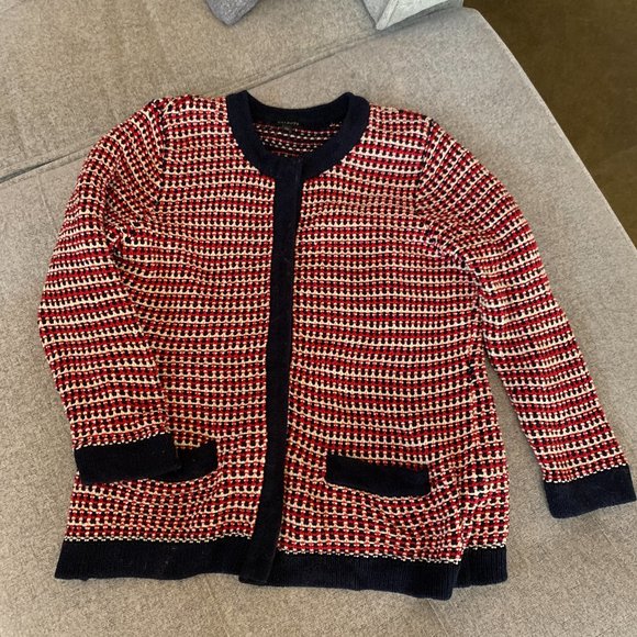 Talbots Sweaters - Talbots vintage cotton red knit cardigan sweater M L